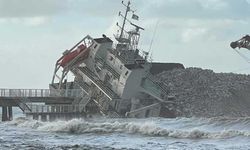 Drifting Deck Cargo Ship Crashes into Pier in Liguria