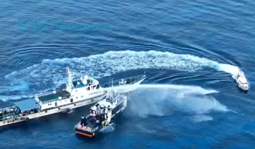 Filipino Vessel Damaged Hit by Water Canon by China