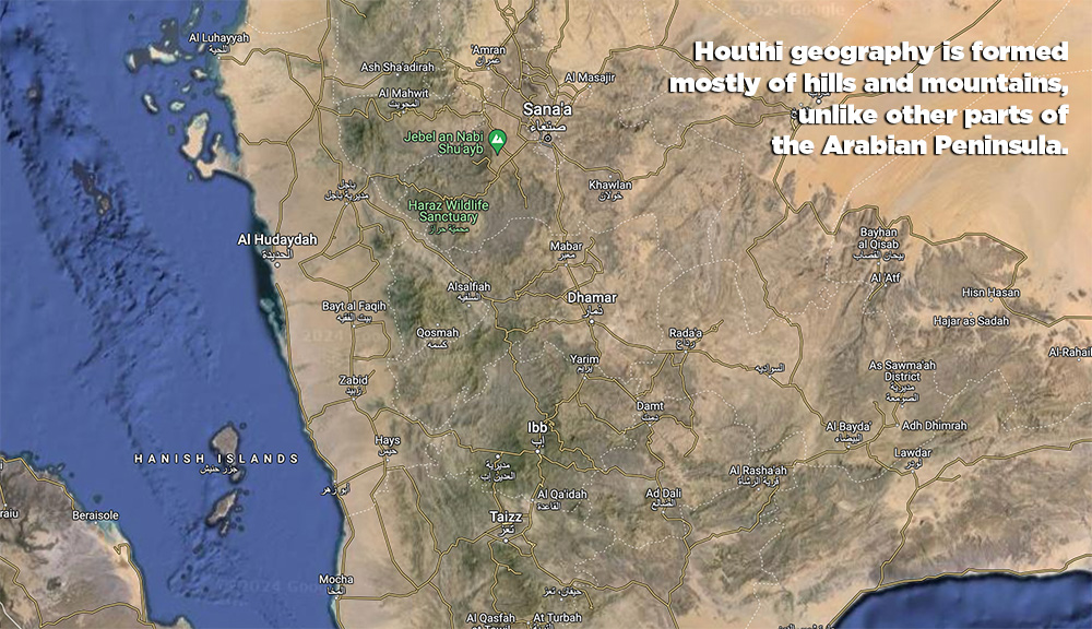 Houthis are mostly located next to the Red Sea