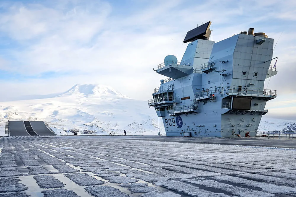 The flight deck of the Queen Elizabeth Class carriers is 280 metres long - Credit: https://www.royalnavy.mod.uk/
